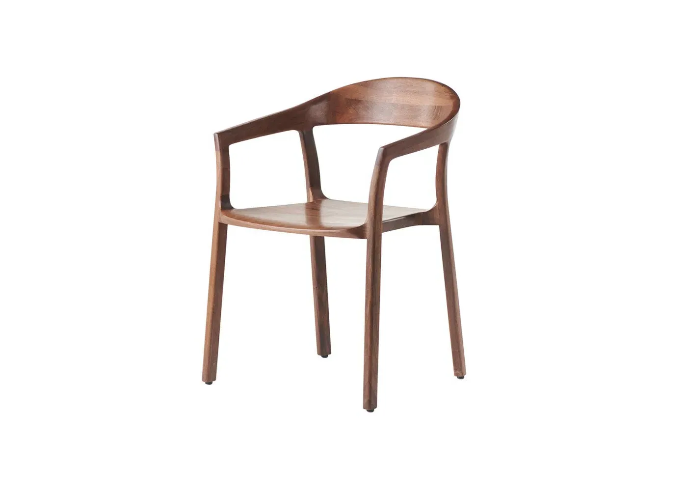 Dining Chair with Wooden Seat - Walnut