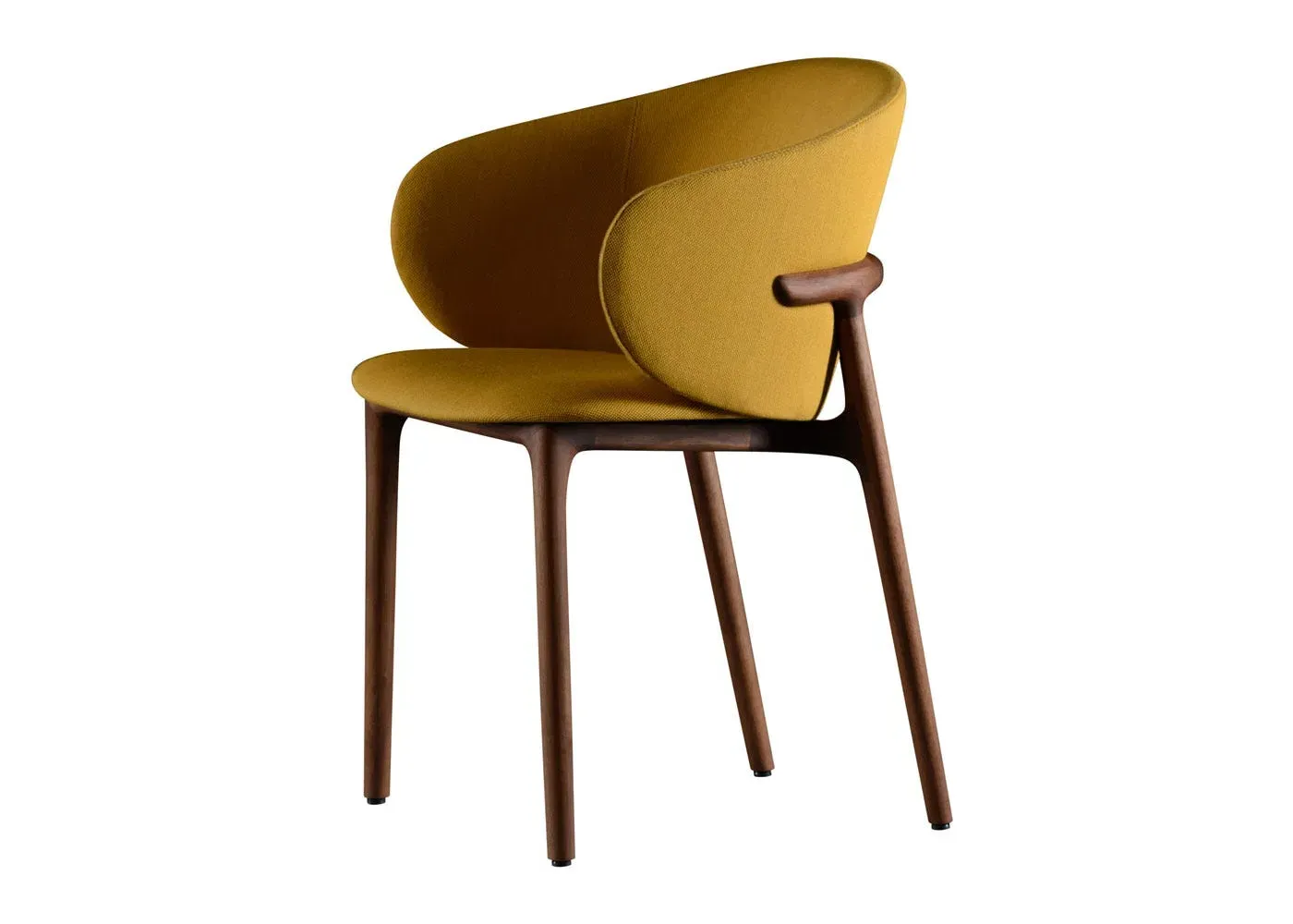 Dining Chair - Yellow, Walnut