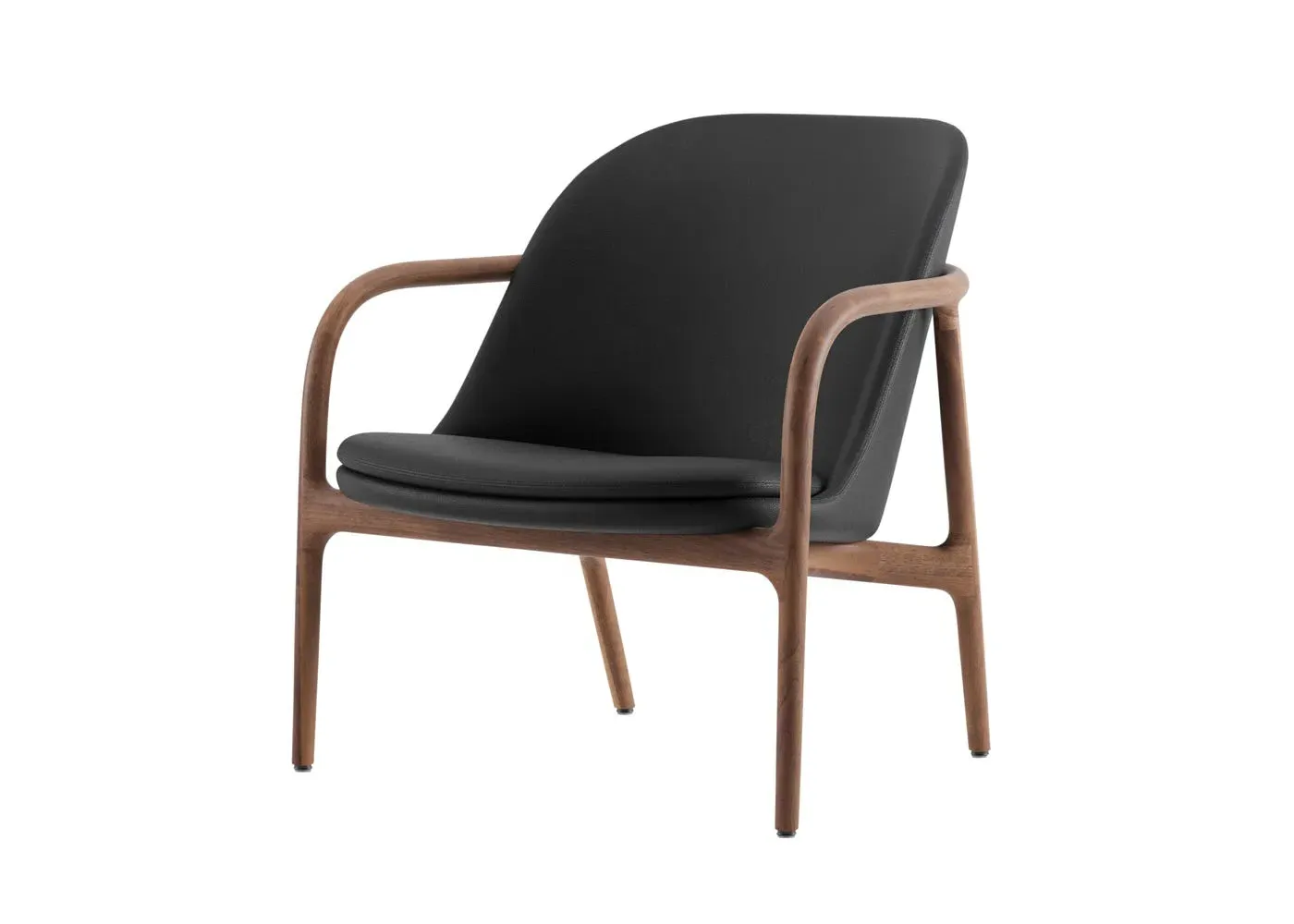 Lounge Chair with Trim Detail - Black, Leather image