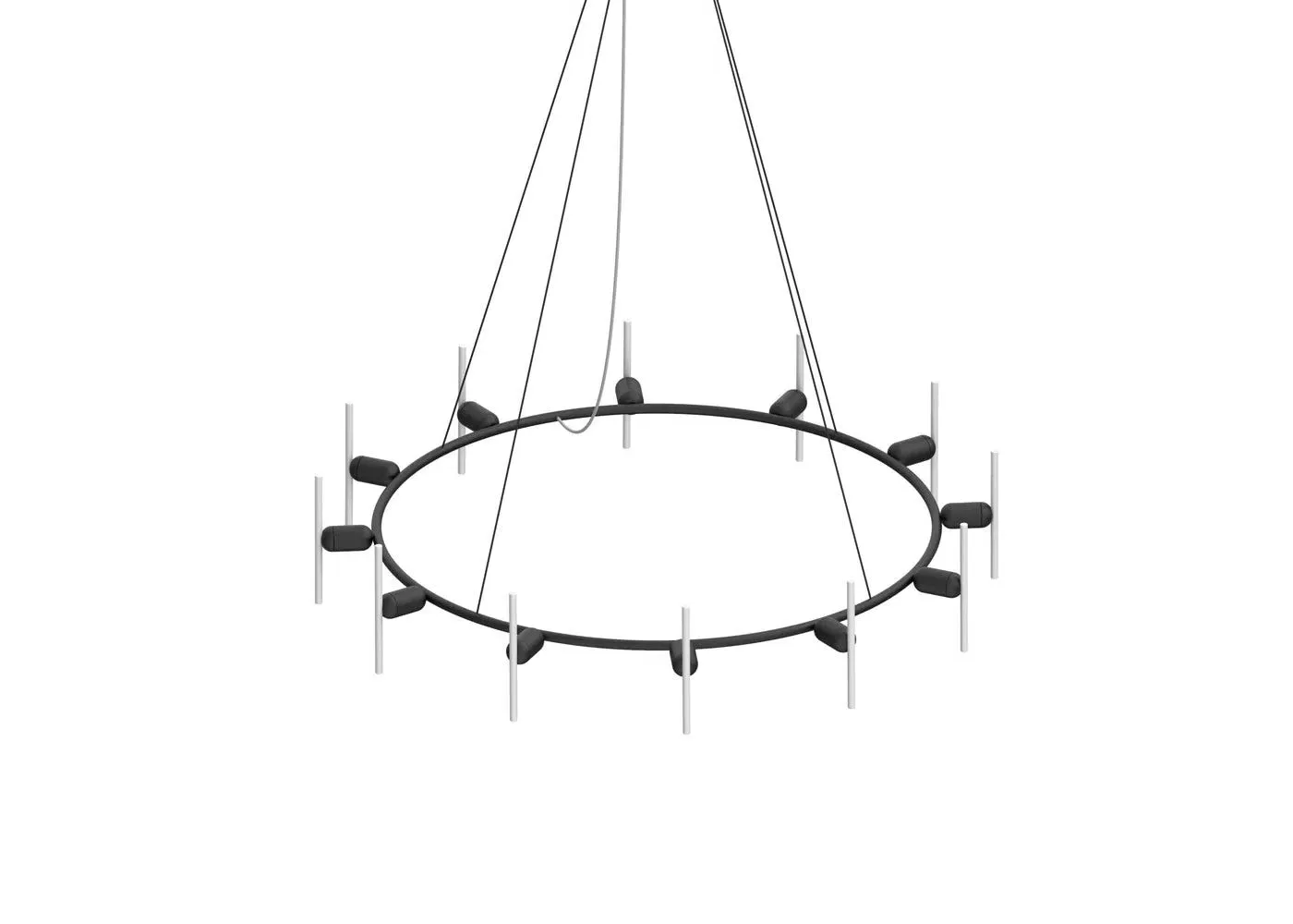 Round 12-Bulb Chandelier - Black image