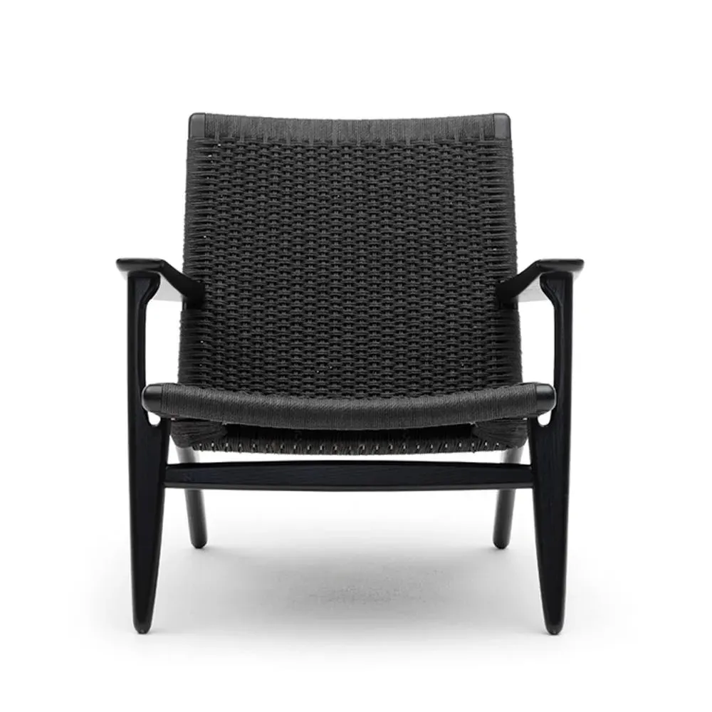 Armchair with Woven Cord - Black, Oak