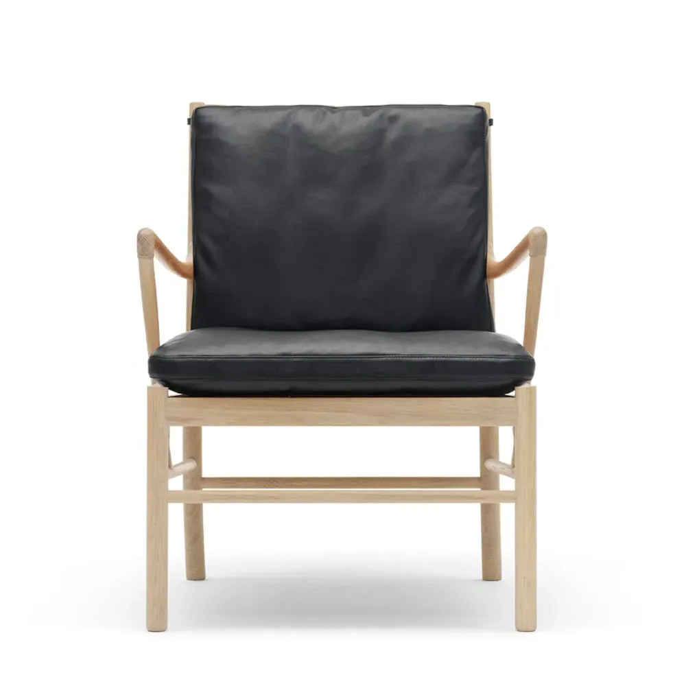Colonial Armchair with Curved Arms - Black image
