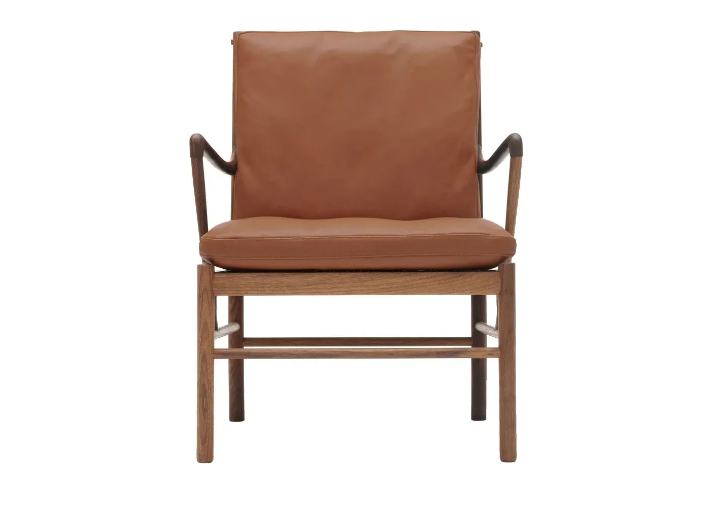 Colonial Armchair with Curved Arms - Walnut