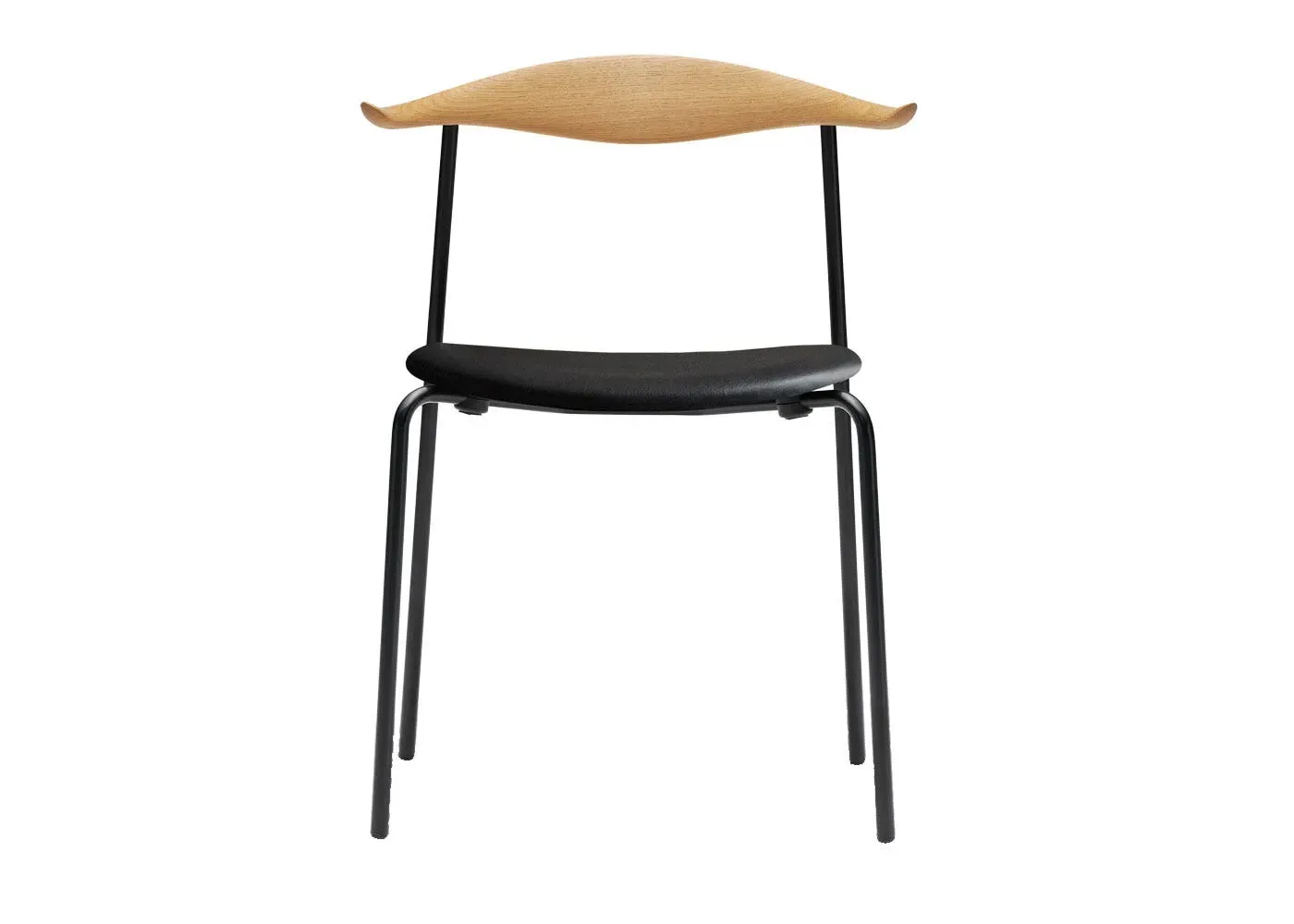 Dining Chair with Black Frame - Light Wood, Oak image
