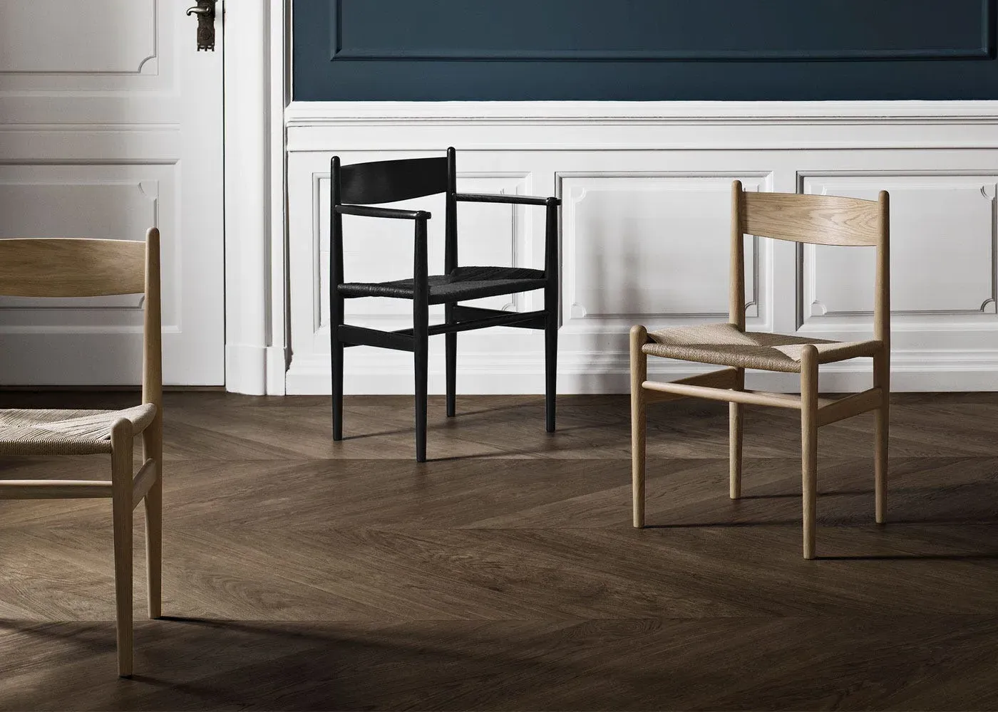 Dining Chair with Cord Seat - Light Wood, Oak