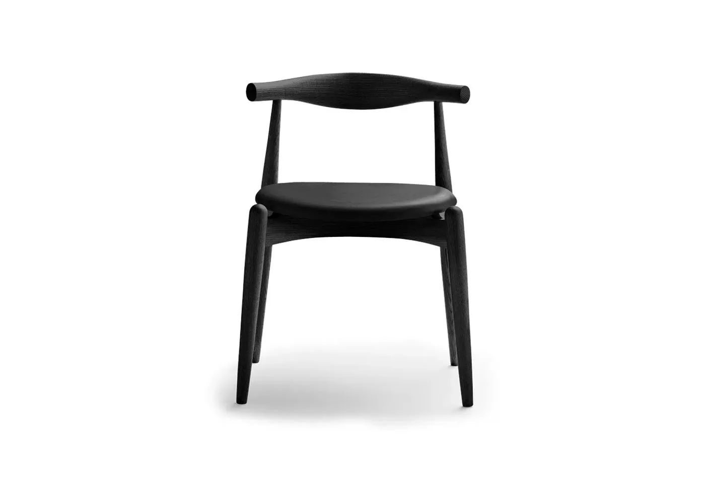 Dining Chair with Leather Seat - Black, Oak