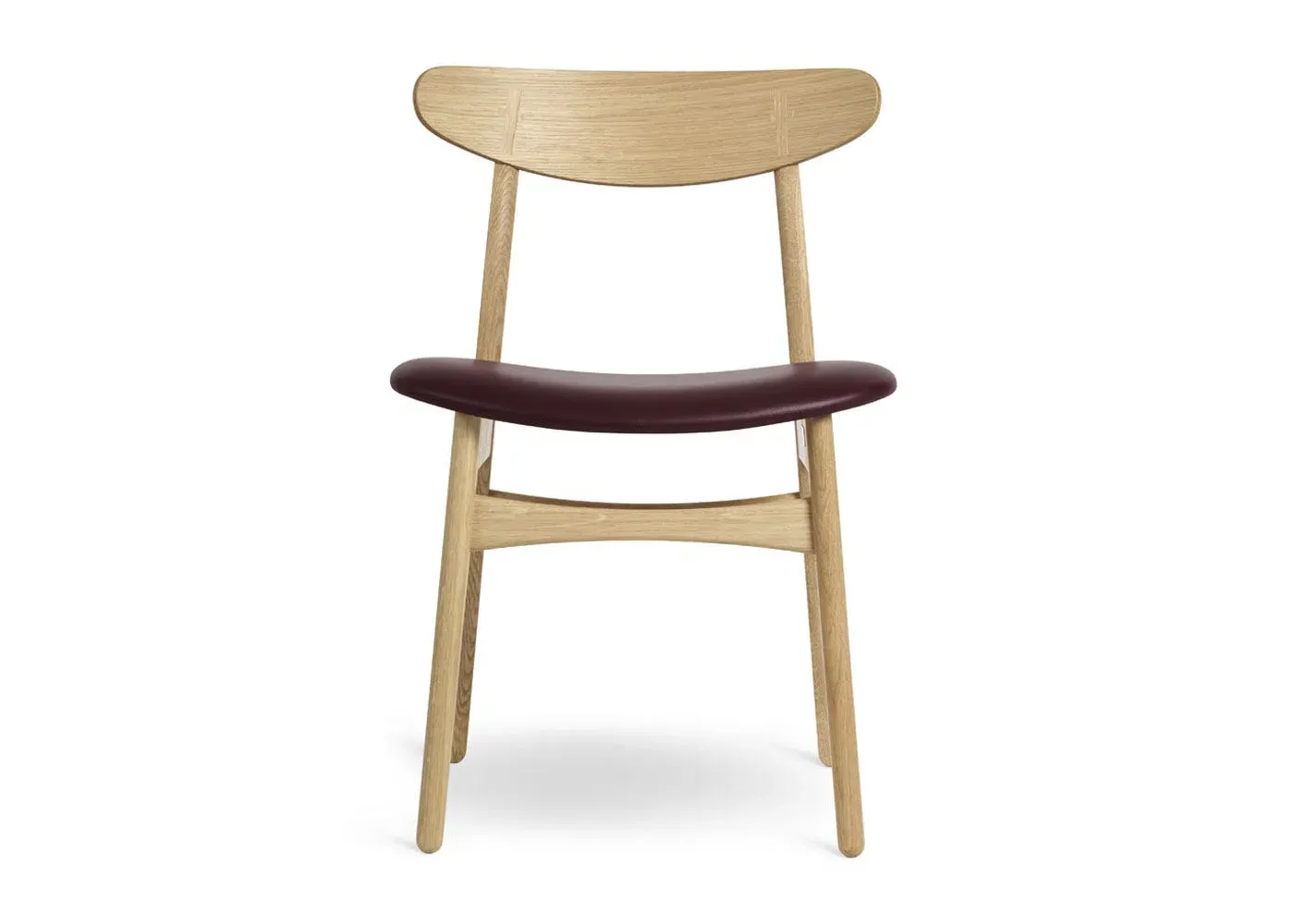 Dining Chair with Leather Seat - Light Wood image