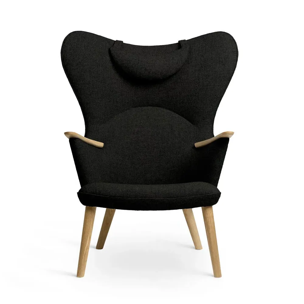 Lounge Chair with Headrest - Black, Oak image