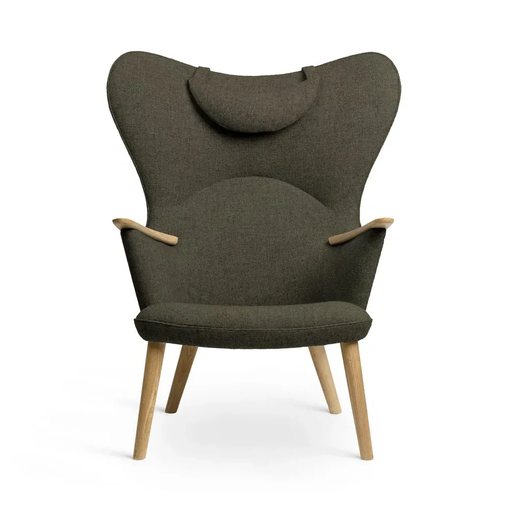 Lounge Chair with Headrest - Grey, Oak