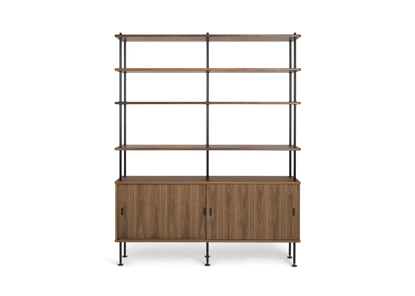 Modular Shelving System - Walnut, Steel Frame image