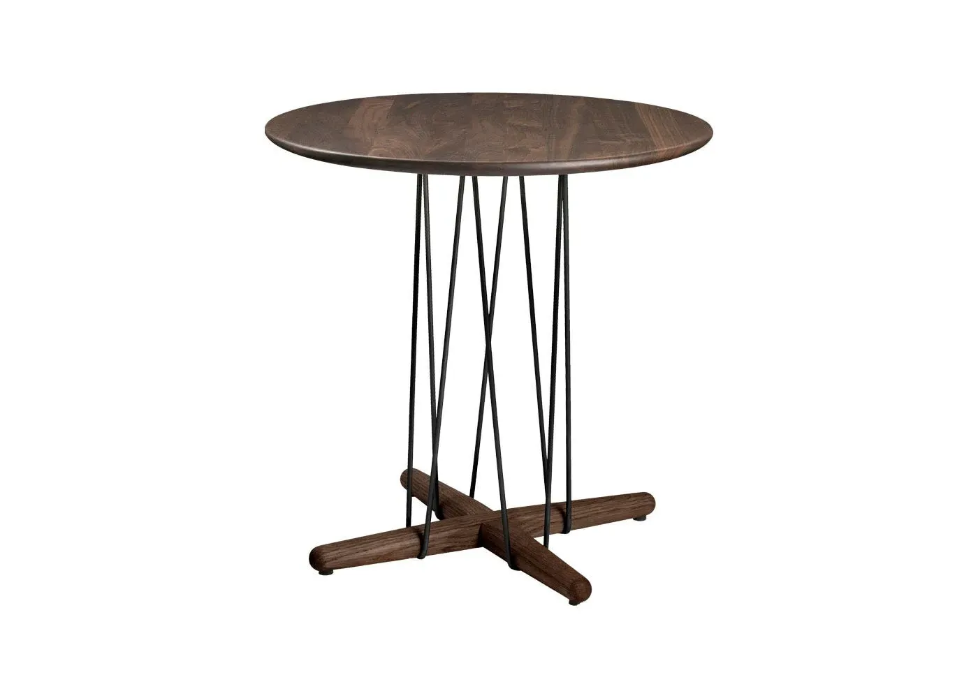 Round Coffee Table - Dark Wood, Oiled Walnut