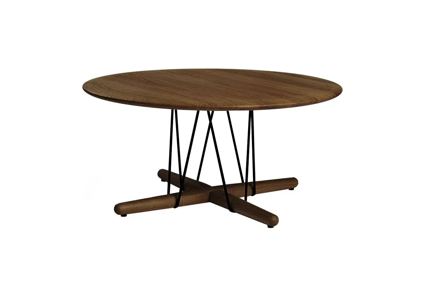 Round Coffee Table - Dark Wood, Oiled Walnut
