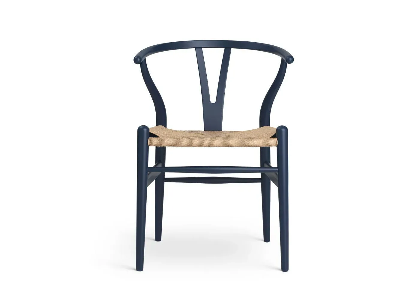 Wishbone Chair with Woven Seat - Blue, Wood