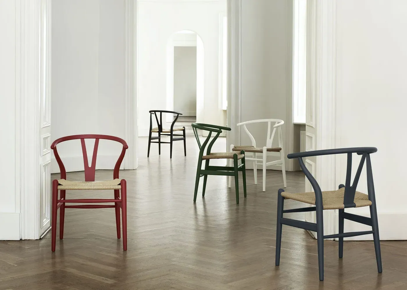 Wishbone Chair with Woven Seat - Green, Beech