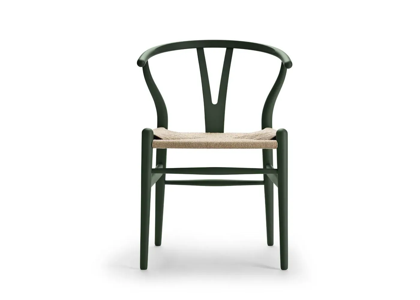 Wishbone Chair with Woven Seat - Green, Wood