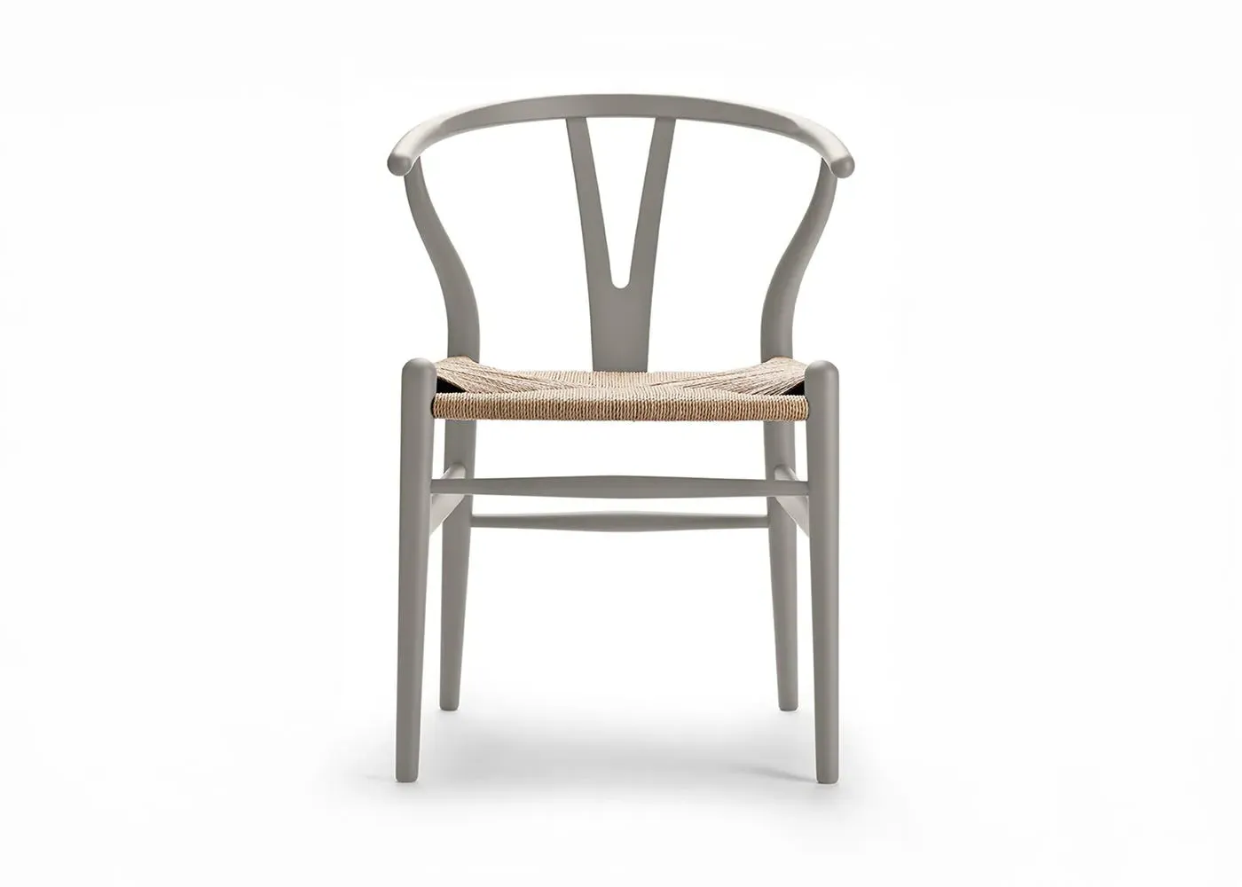 Wishbone Chair with Woven Seat - Grey, Wood