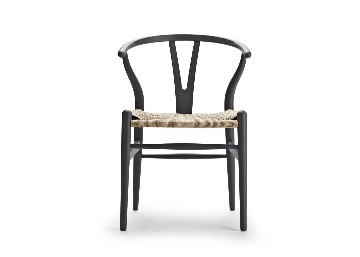 Wishbone Chair with Woven Seat - Grey, Wood