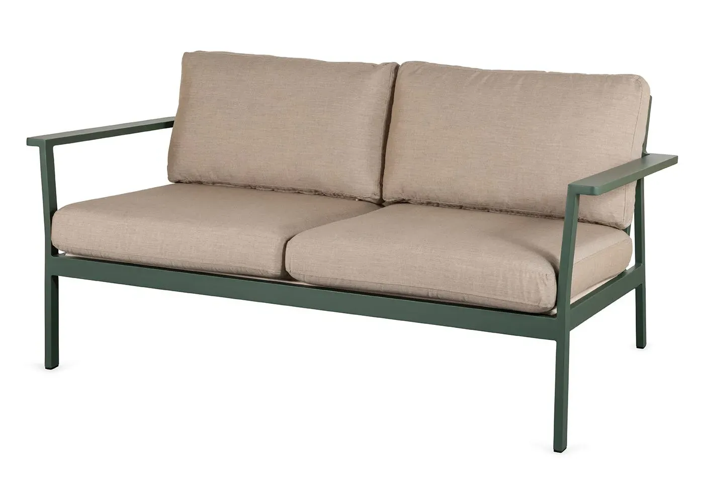 2-Seater Outdoor Sofa - Green, Aluminium