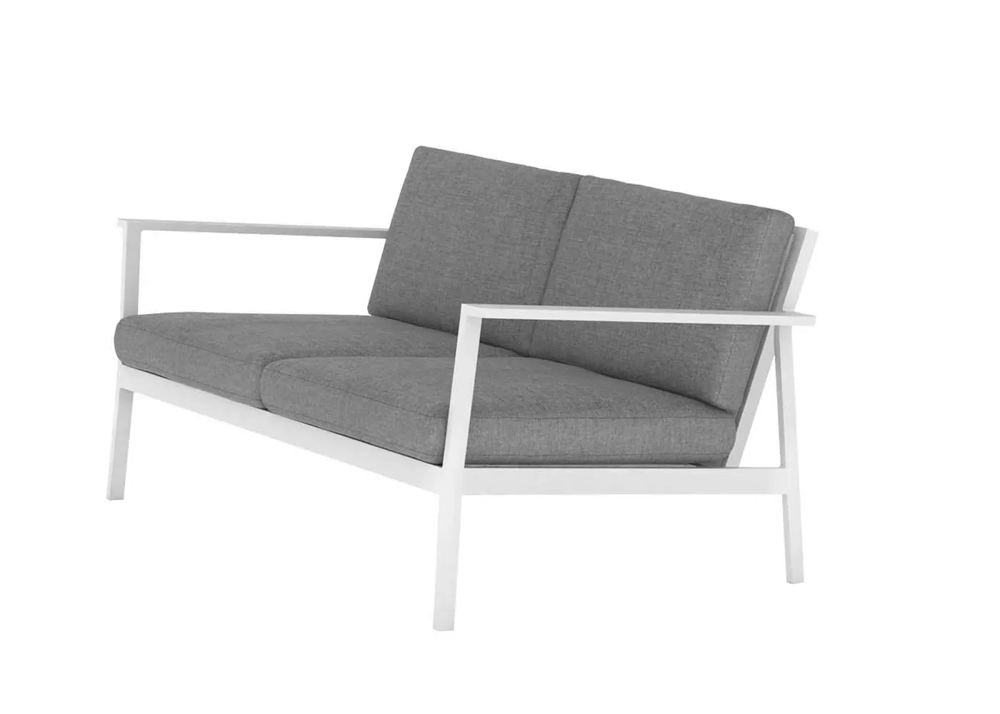 2-Seater Outdoor Sofa - White, Aluminium
