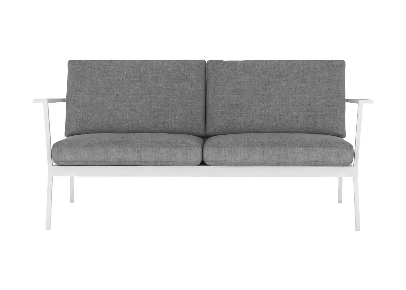 2-Seater Outdoor Sofa - White, Aluminium