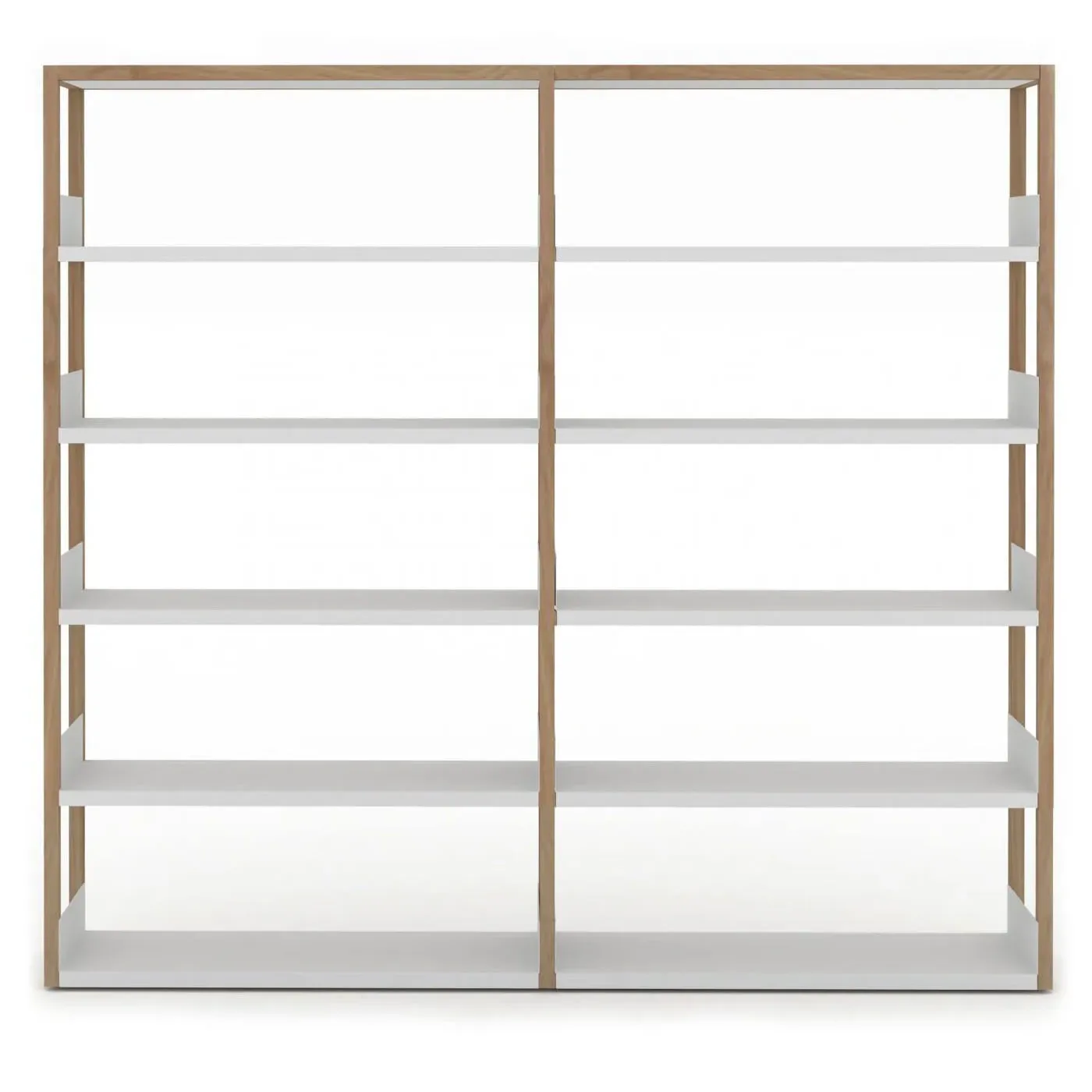 2m Tall Shelving Unit Open Design - Light Wood image
