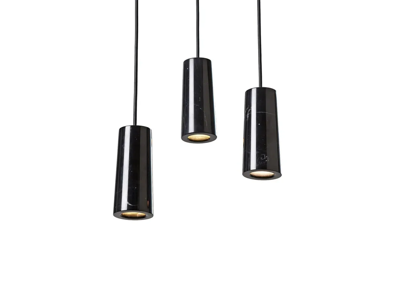 3-Light Pendant Cluster - Black, Marble