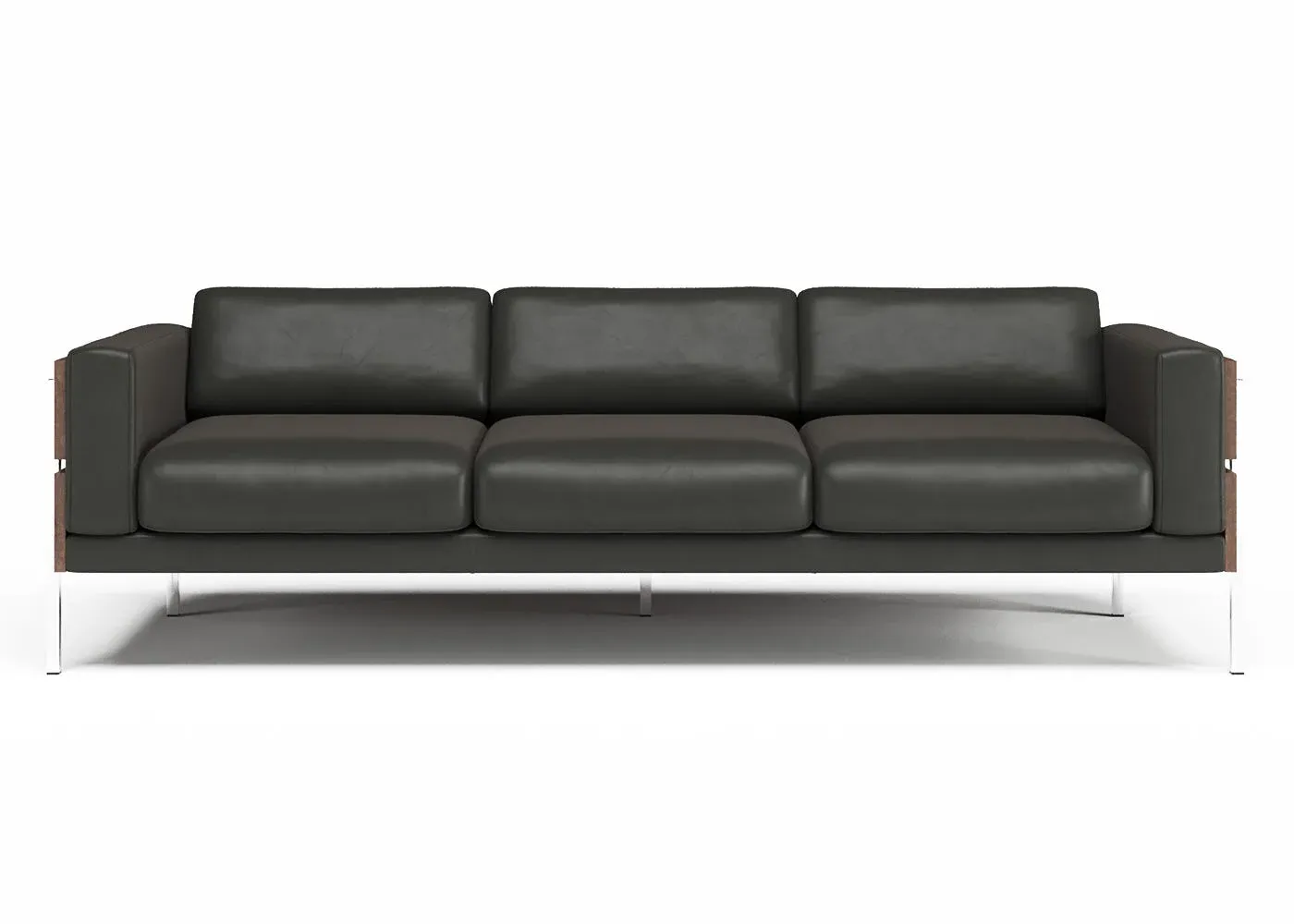 3-Seater Sofa - Black, Leather