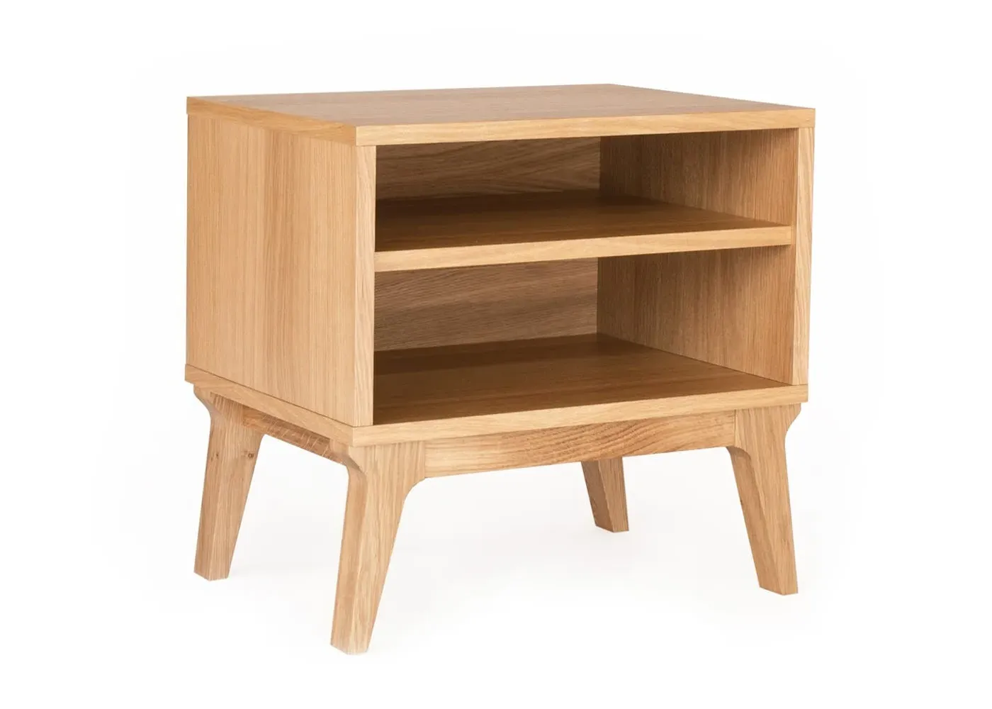 Bedside Table with Tapered Legs - Oak image