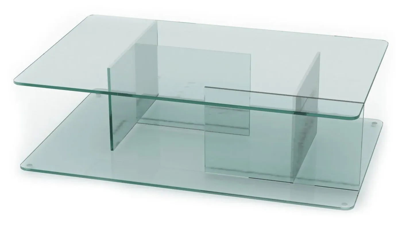 Coffee Table with Storage - Clear, Glass