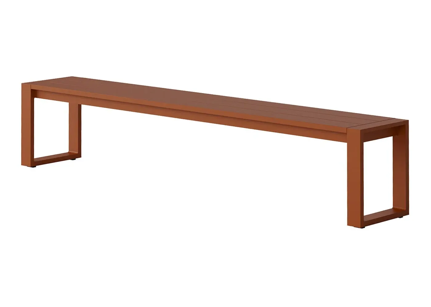 Communal Outdoor Bench - Rust, Aluminium