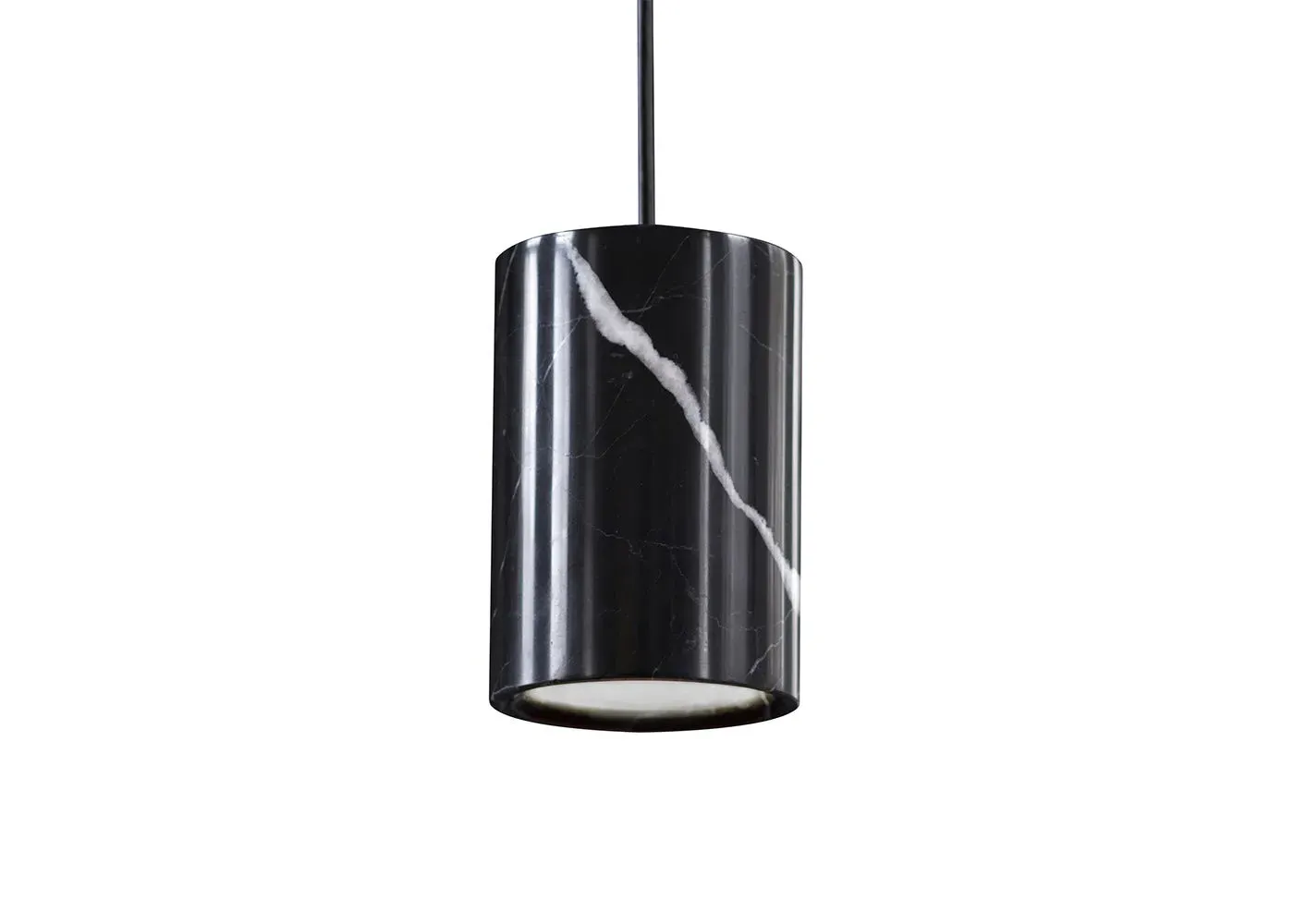 Cylinder Pendant Light - Black, Marble