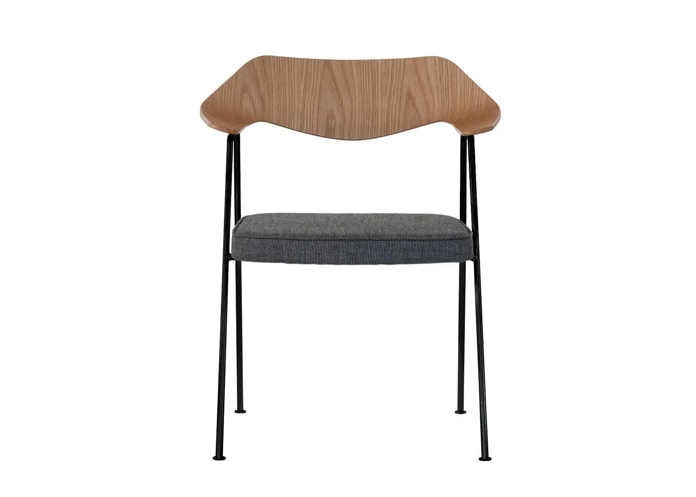 Dining Chair with Black Legs - Grey, Oak