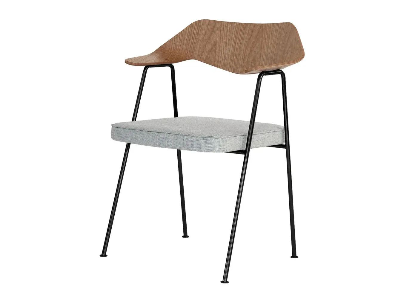 Dining Chair with Black Legs - Grey, Oak image