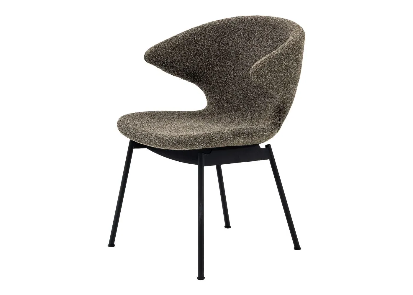 Dining Chair with Black Legs - Pepper, Boucle image