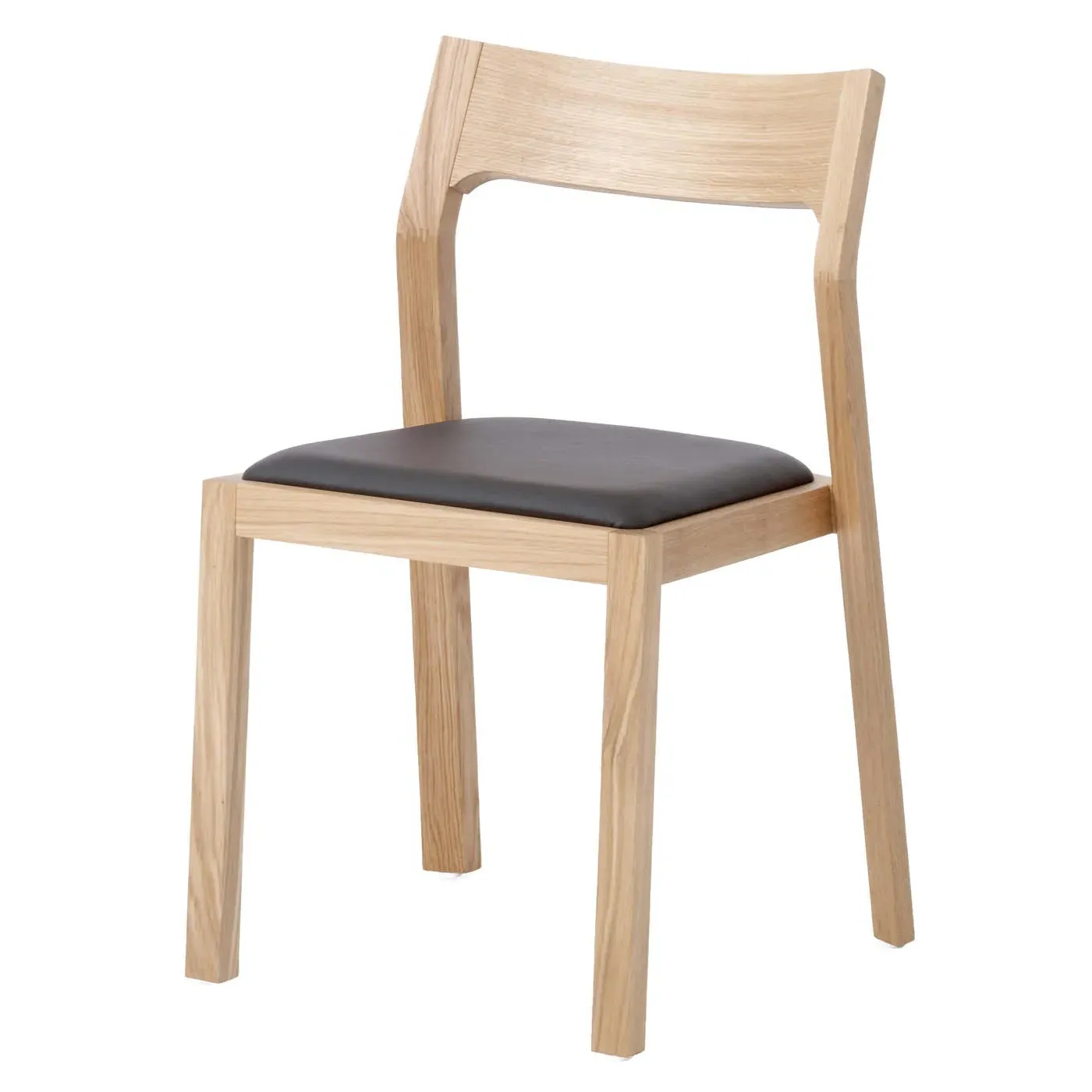 Dining Chair with Leather Seat - Brown, Oak image