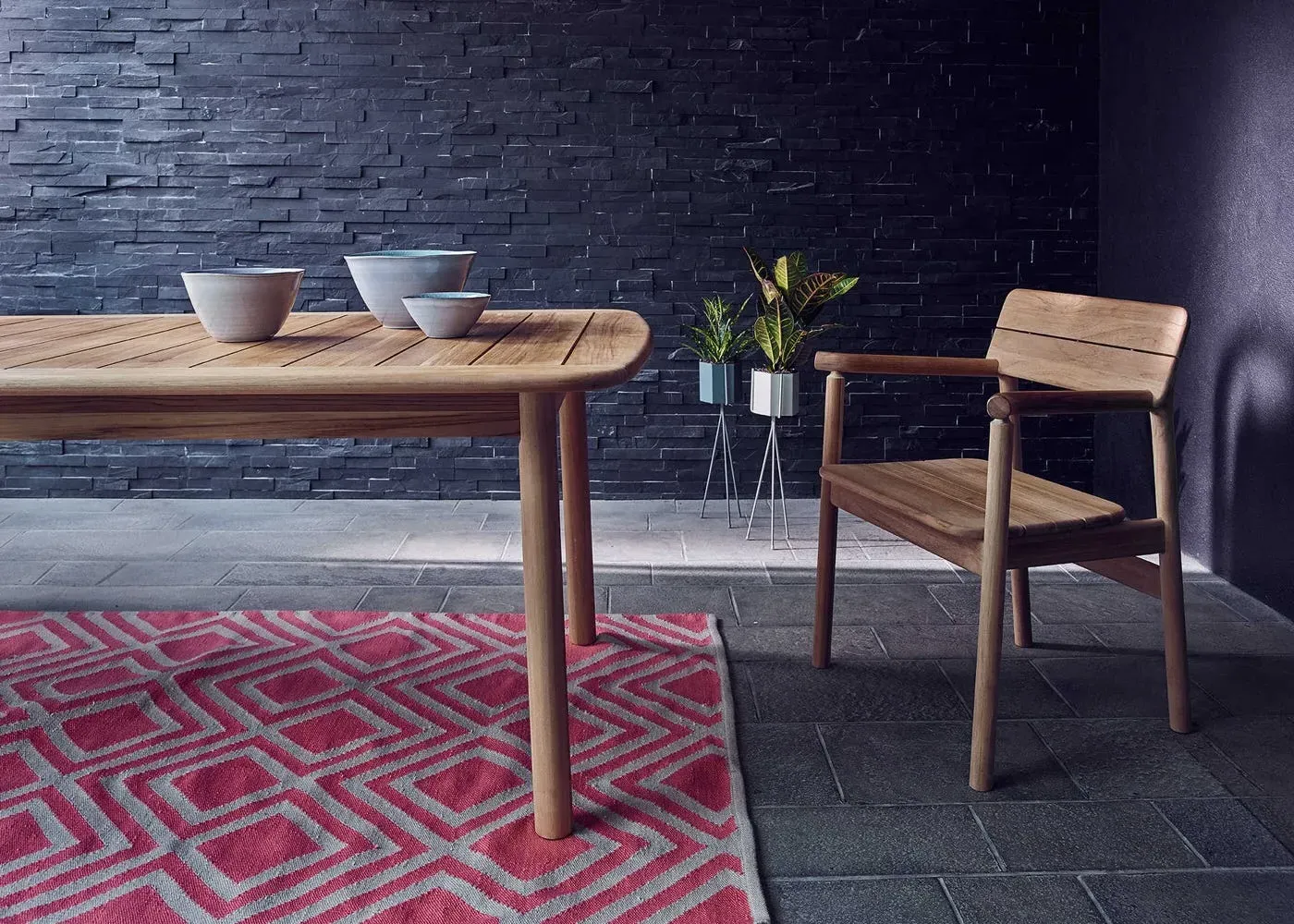 Garden Armchair - Light Wood, Teak