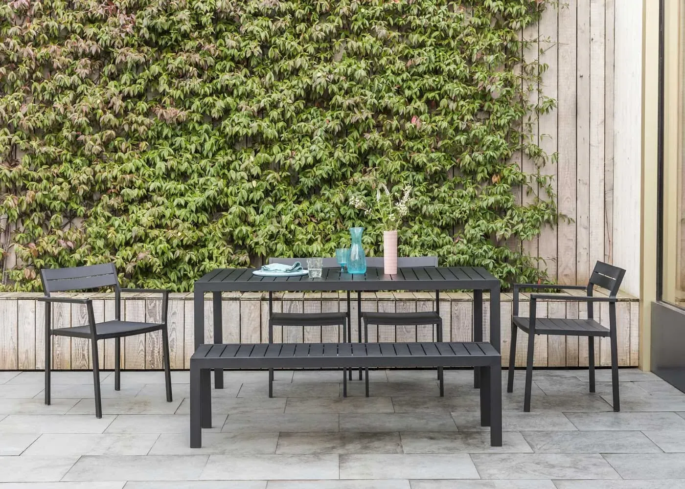 Garden Side Chair - Black, Aluminium