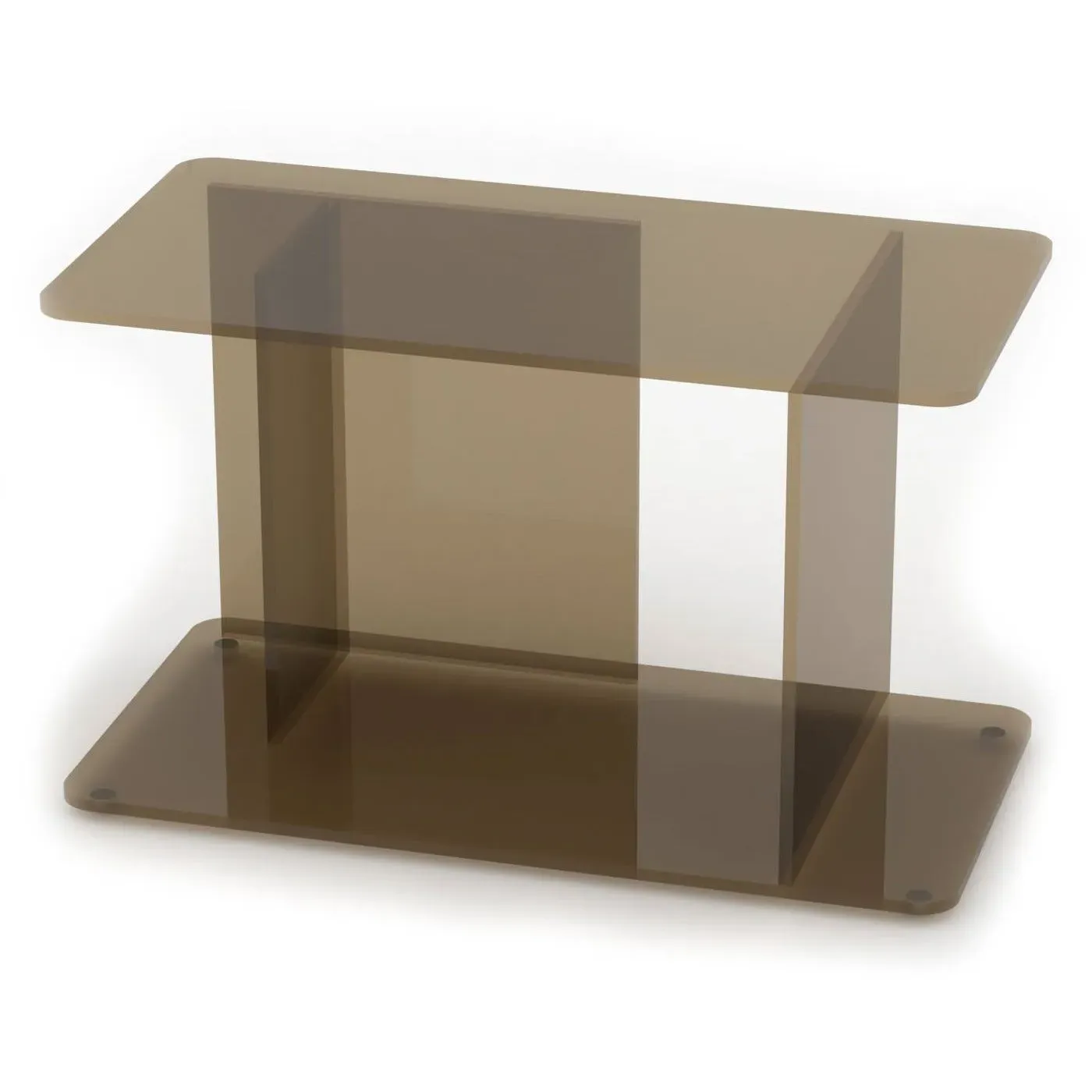 Large Side Table with Storage - Bronze, Glass image