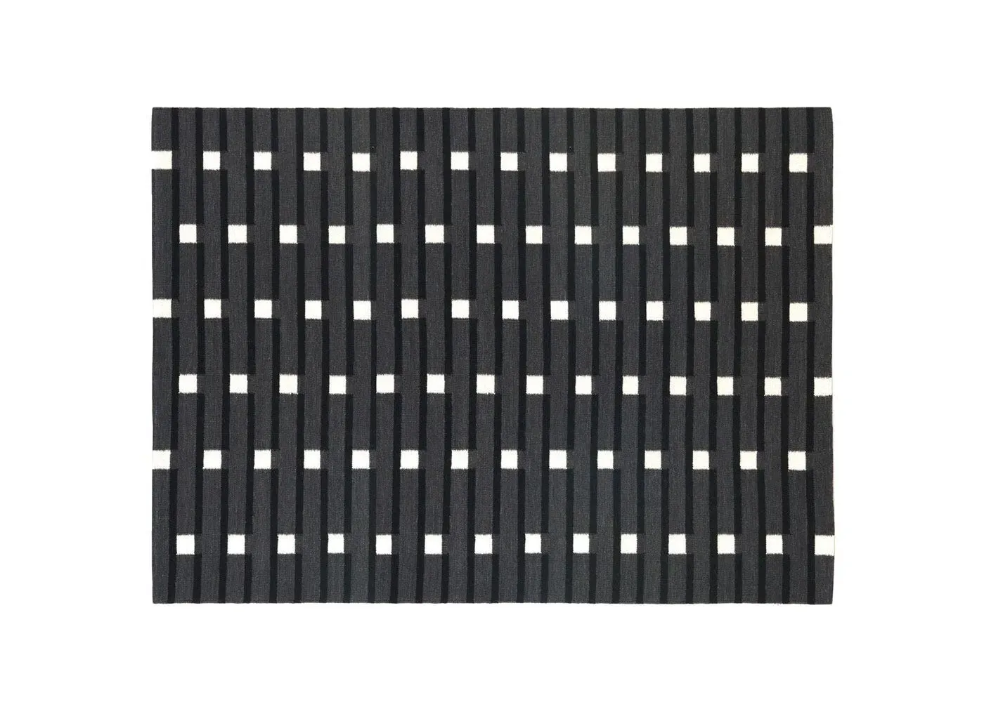 Large Tufted Rug Graphic Pattern - Grey, Wool
