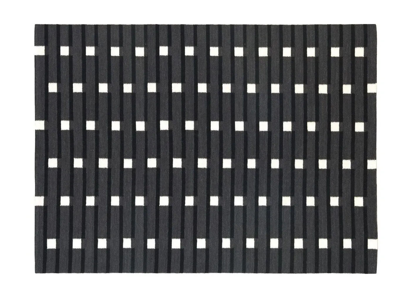 Large Tufted Rug Graphic Pattern - Grey, Wool