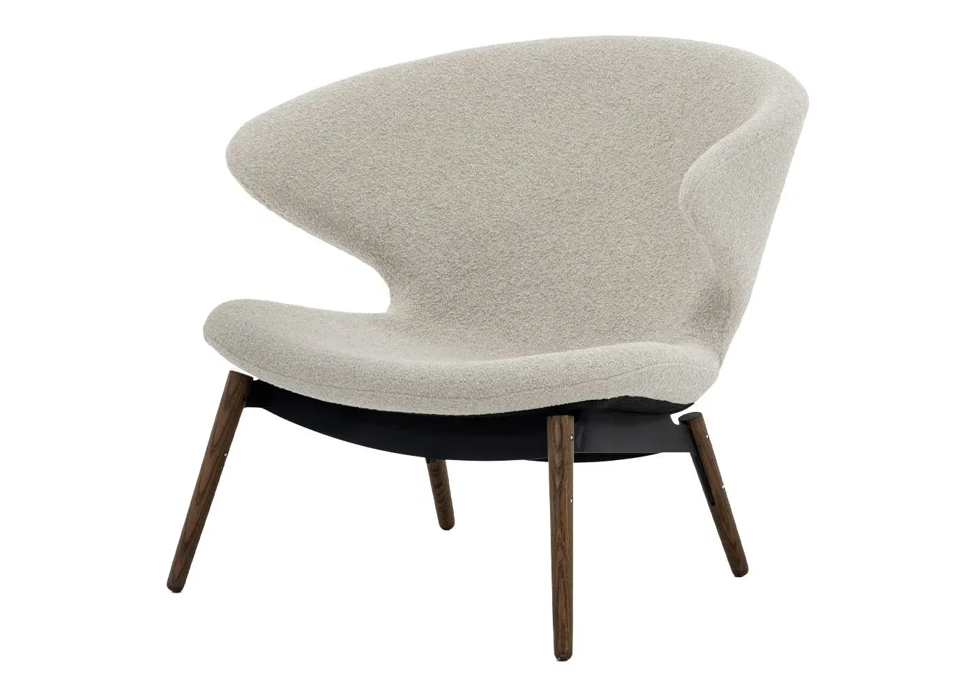 Lounge Chair with Walnut Frame - Cream, Boucle image