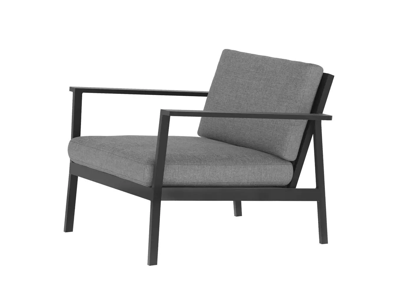 Outdoor Armchair with Cushions - Black, Aluminium image