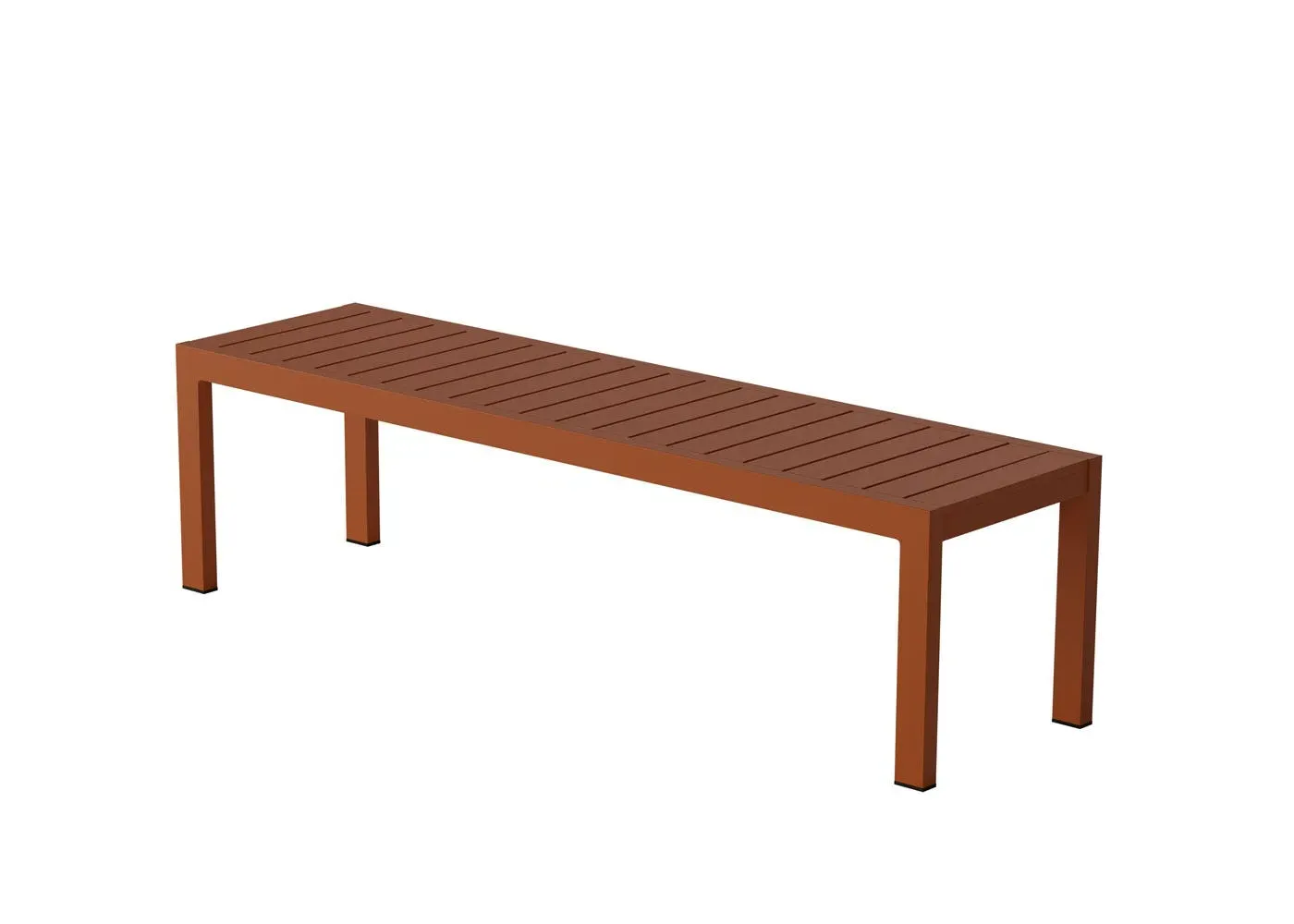 Outdoor Bench - Rust, Powder-Coated Aluminium