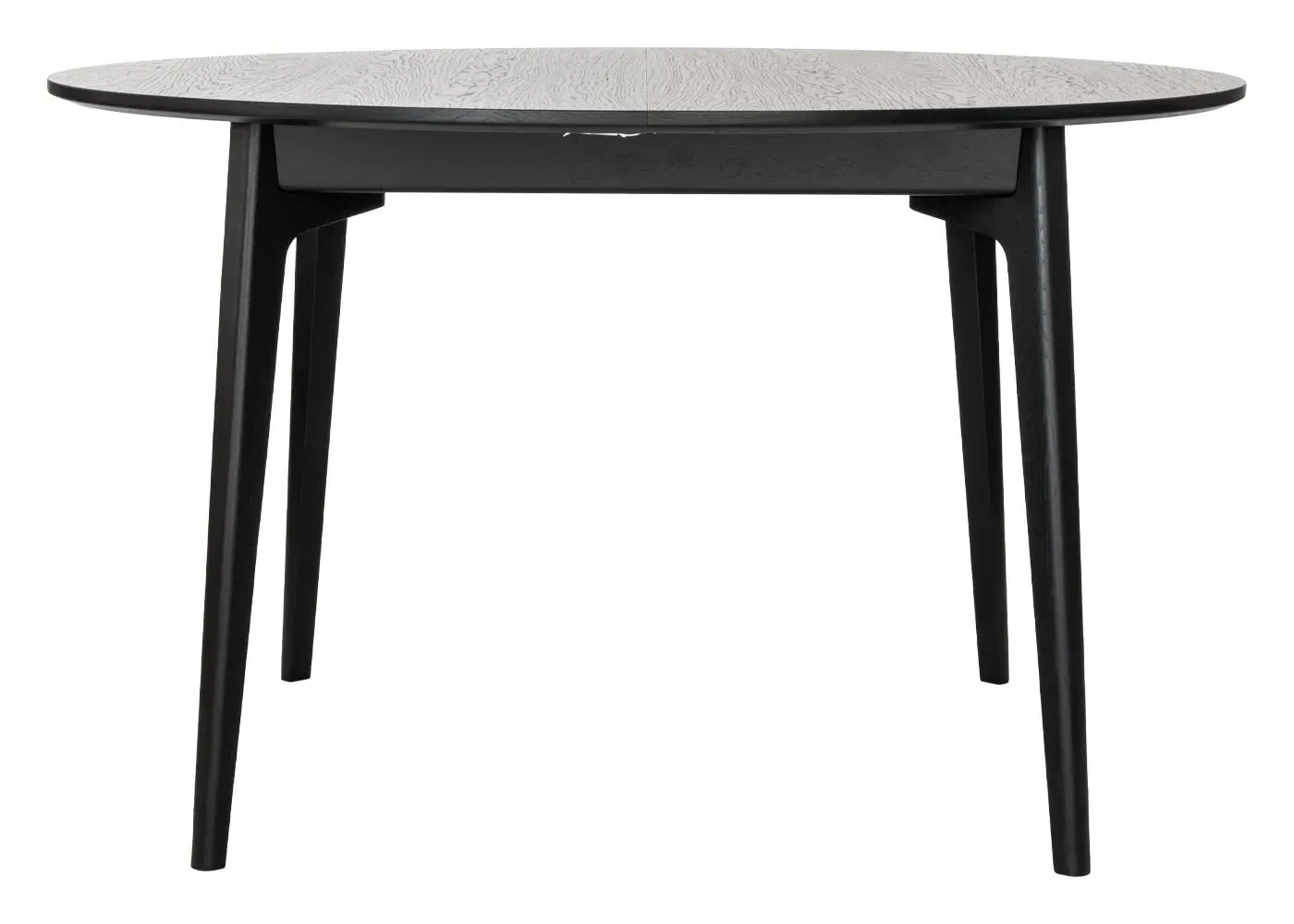 Round Extending Dining Table - Black, Solid Wood