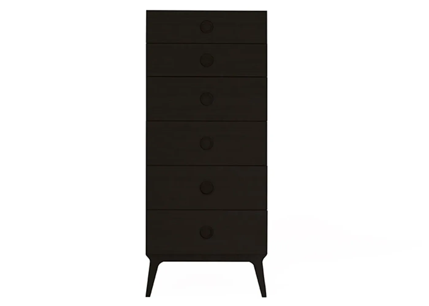 Tallboy Chest with Tapered Legs - Black, Wood