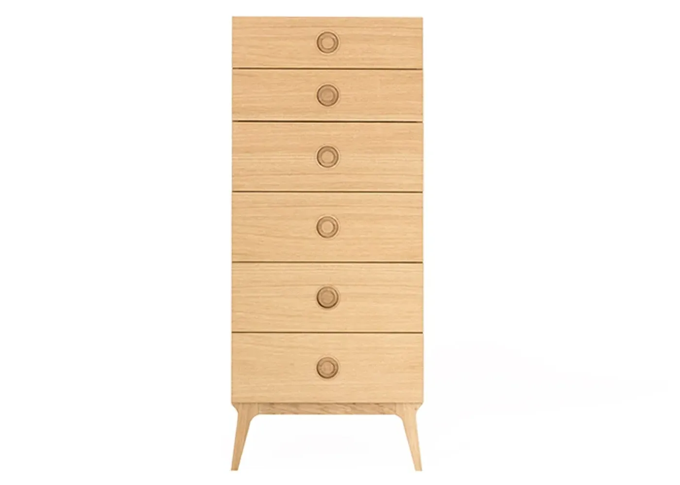 Tallboy Chest with Tapered Legs - Oak, Wood image