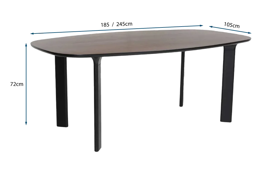 6-Seater Dining Table - Walnut, Solid Wood