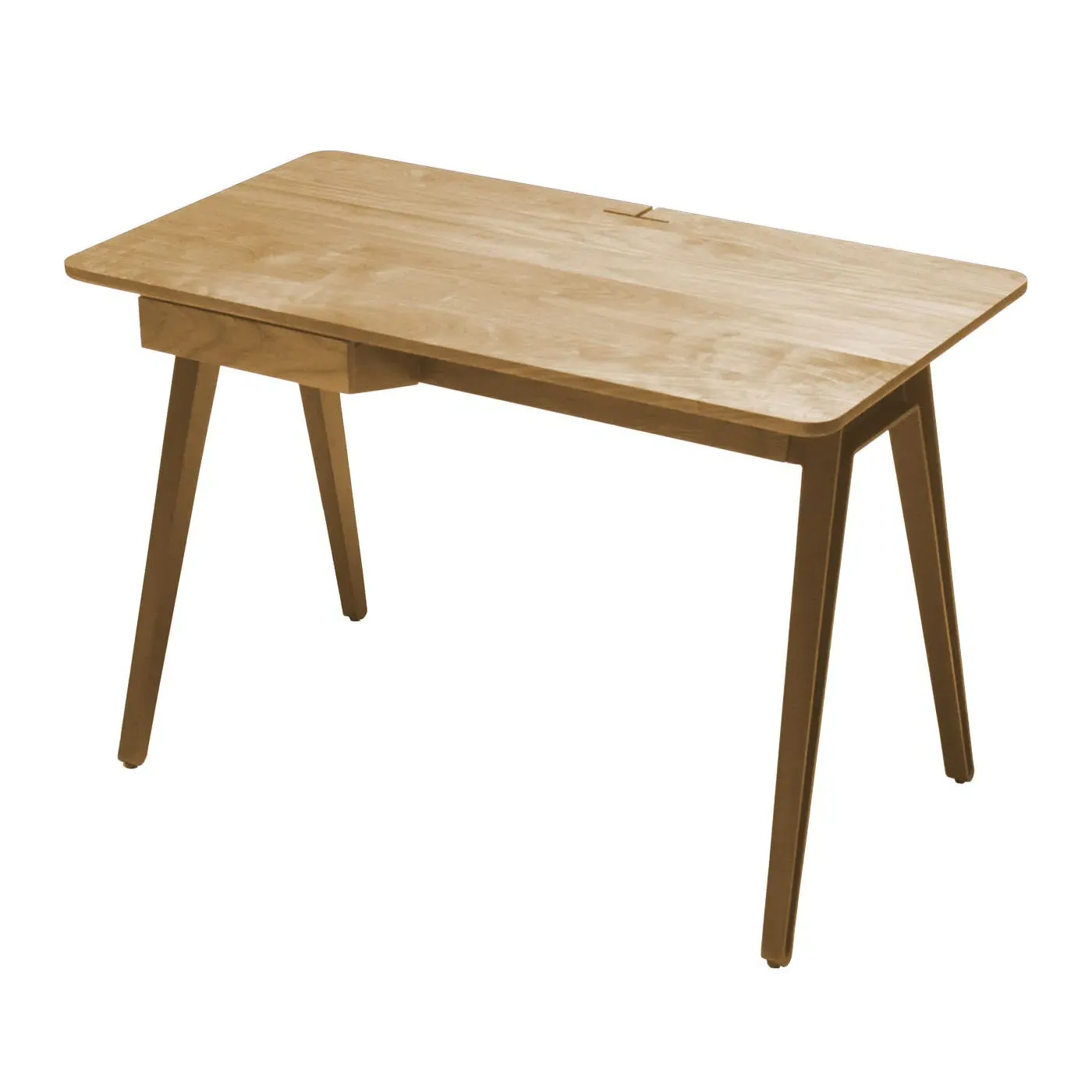 Compact Desk with Drawers - Oak, Oiled Wood image