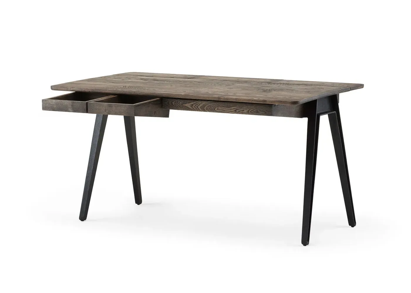 Desk with Drawers - Black, Oiled Ash