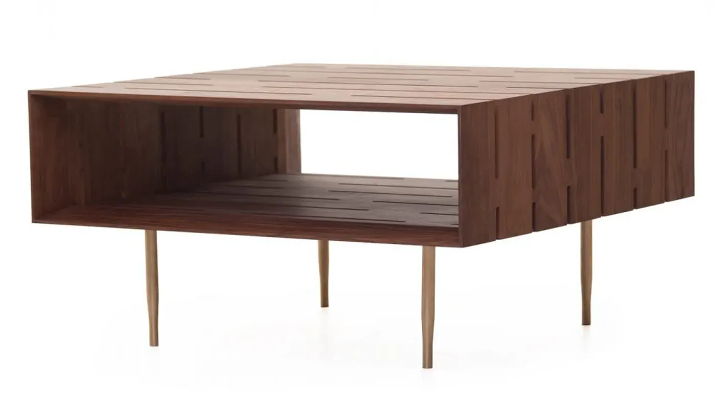 Medium Coffee Table with Shelf - Walnut image